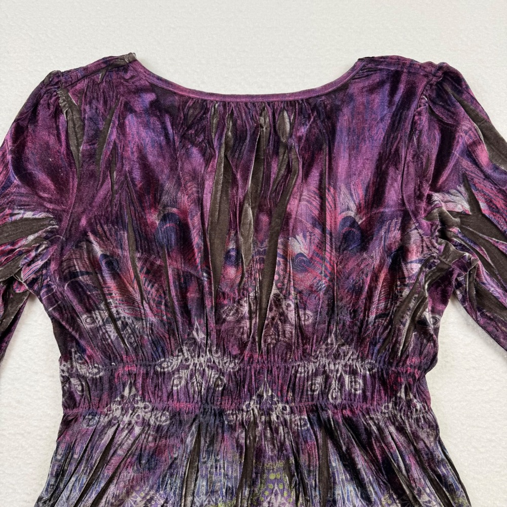 Christopher & Banks Tunic Burnout Velvet Whimsigoth Empire Waist Size Large Long - Picture 6 of 12
